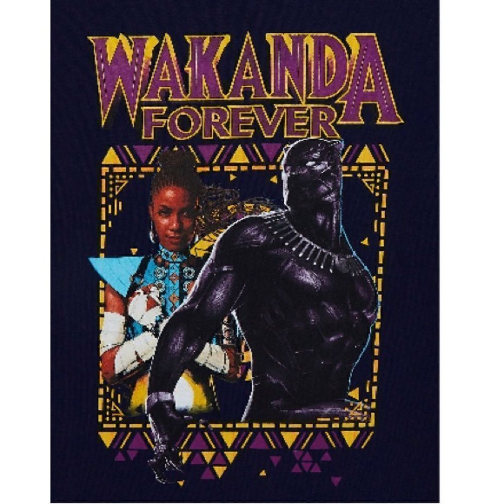 Boys Graphic Marvel Black Panther Wakanda Forever Short Sleeve T-shirt Size M 8